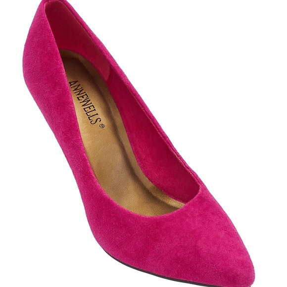 Anne Wells Women’s Bright Pink Suede Pumps – Size 7.5M (NWT) Vintage Leather - Picture 4 of 7